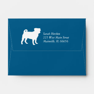 Pug Silhouette Puppy Baby Shower Envelope