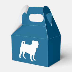 Pug Silhouette Puppy Baby Shower Favour Box