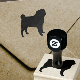 Pug Silhouette Rubber Stamp