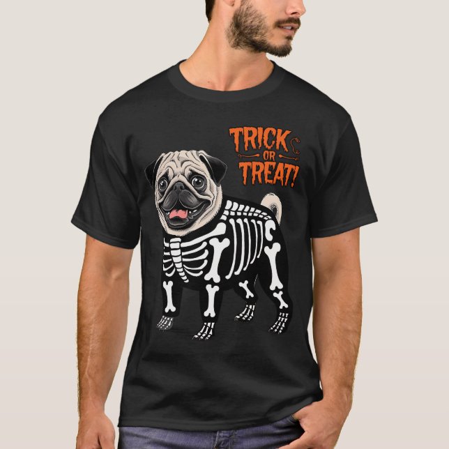 Pug Skeleton T-Shirt (Front)