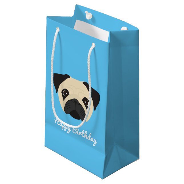 Pug Small Gift Bag (Front Angled)