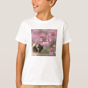 Pug Smelling Cherry Blossoms T-Shirt