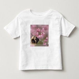 Pug Smelling Cherry Blossoms Toddler T-Shirt
