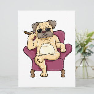 Pug Smoking Cigar   Really Cool Pug Dog Menu