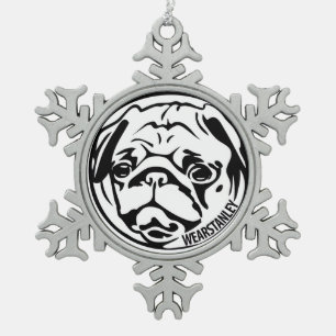 pug snowflake ornament