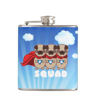 Pug Squad Beverage Hip Flask