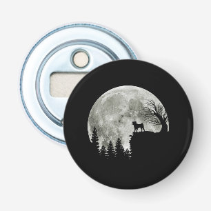 Pug Stand On Mountain Spooky Halloween Moon Bottle Opener