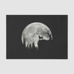 Pug Stand On Mountain Spooky Halloween Moon Tissue Paper
