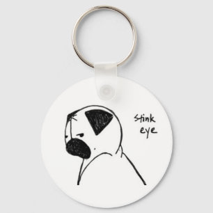 Pug Stink Eye Key Ring