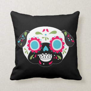 Pug Sugar Skull Front Pattern on Back Cushion