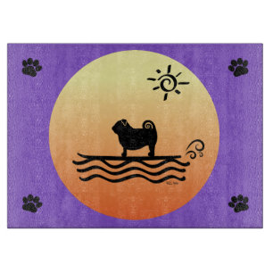 Pug Surf Cutting Board