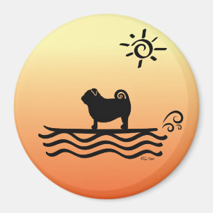 Pug Surf Magnet