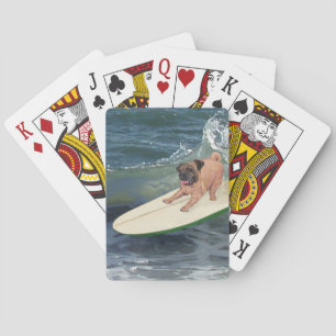 Pug Surfer Dude Playing Cards