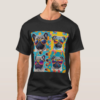 Pug-tastic Pop Art: Andy Warhol Inspired Sunglasse T-Shirt