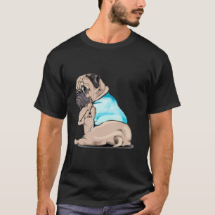 Pug Tattoos I Love DAD Sitting Funny Gift Father s T-Shirt