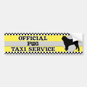 Pug Taxi Service Bumper Sticker