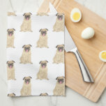 Pug Tea Towel<br><div class="desc">I love this sweet pattern of a pug dog watercolor illustration because it's classic enough to serve as a neutral, yet pops as a stand alone piece! It's the perfect addition to any family room, nursery, office, or even the man cave! For the sweetest gifts, add more matching items from...</div>