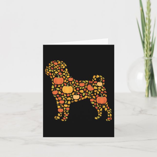 Pug Thanksgiving Dog Lover Fall Coffee Pumpkin Spi Card (Front)