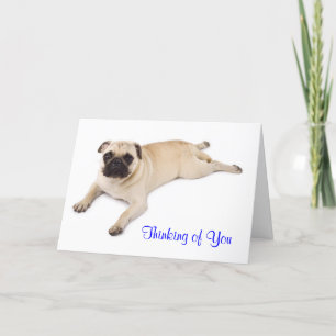 Pug Thinking of You Card Verse inside