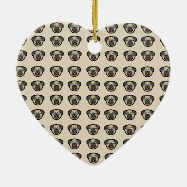 pug tile bg ceramic tree decoration (Front)