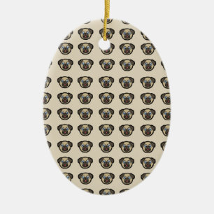 pug tile bg ceramic tree decoration