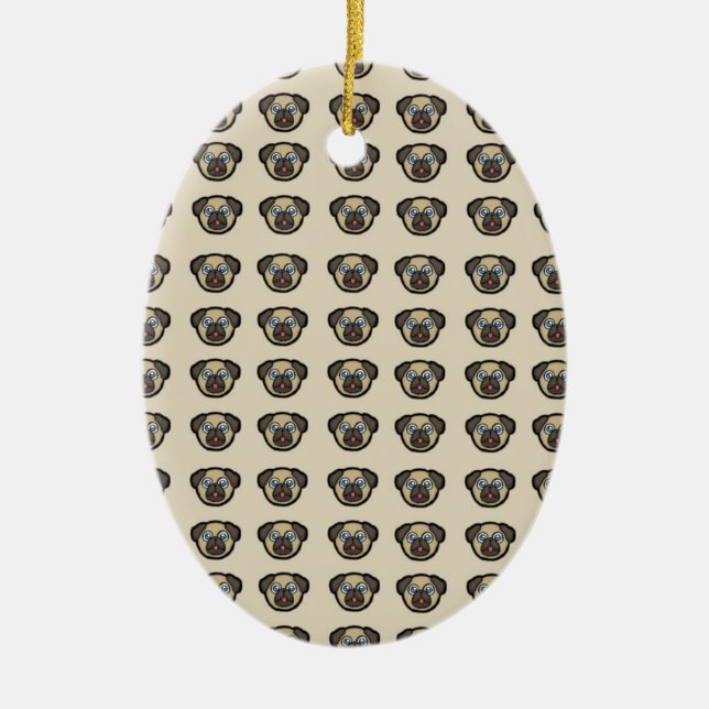 pug tile bg ceramic tree decoration (Front)