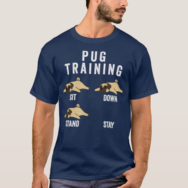 Pug Training Dog T-Shirt (Front)