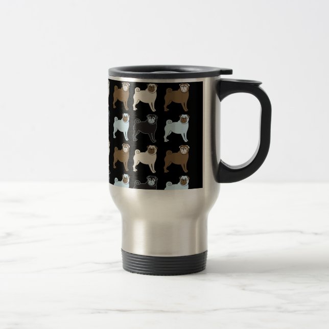 Pug Travel Mug (Right)