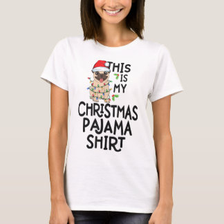 Pug Tree Lights Dog Xmas This Is My Christmas Paja T-Shirt
