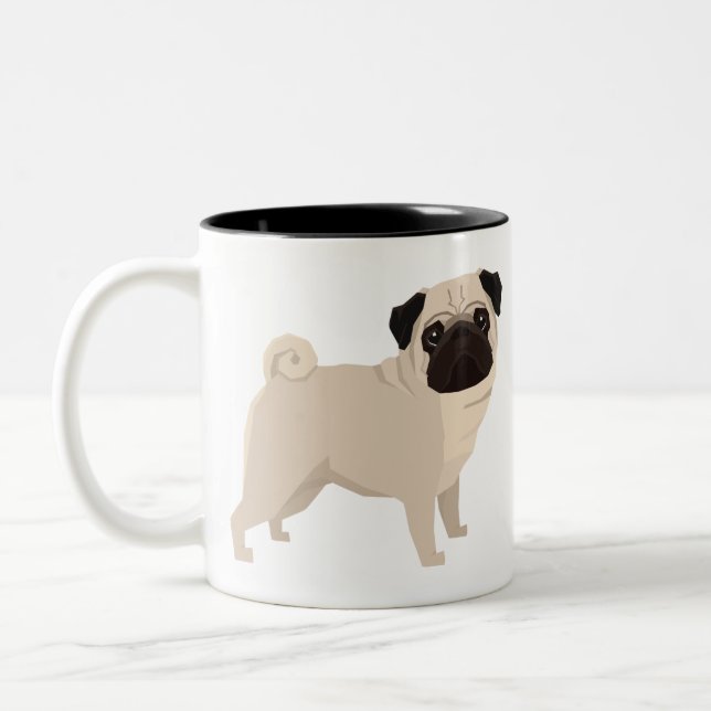 Pug Two-Tone Coffee Mug (Left)