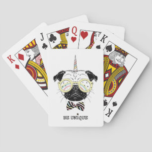 Pug Unicorn   Be Unique Playing Cards