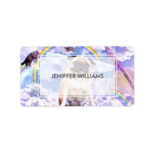 Pug unicorn - Cute pugicorn                        Label