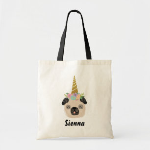 Pug Unicorn Little Girl Birthday Party Tote Bag