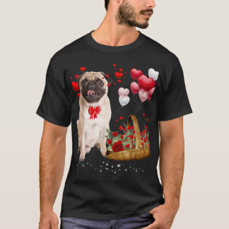 Pug Valentines Day Heart Dog Lover Boys Men Love s T-Shirt