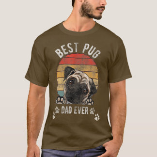 Pug Vintage Retro Gifts - Best Pug Dad Ever - Dog T-Shirt