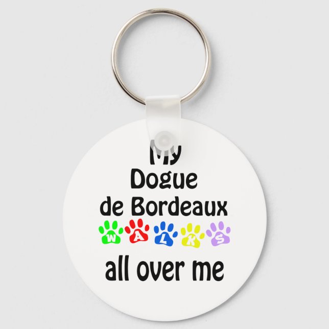 Pug Walks Design Key Ring (Front)