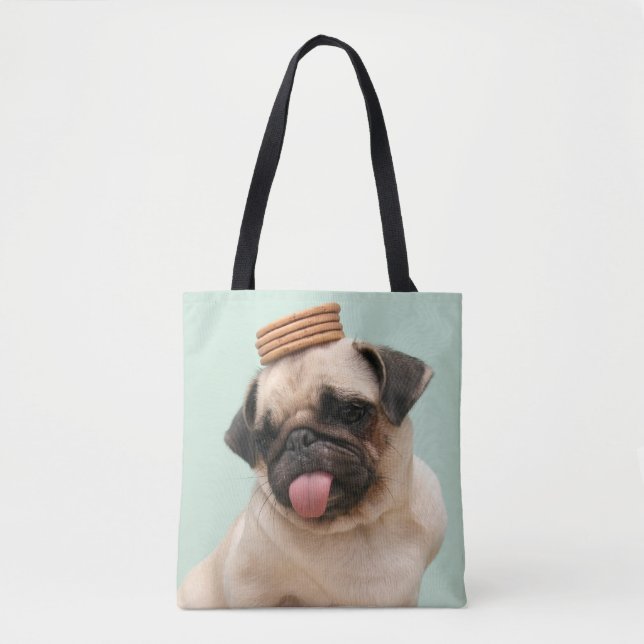 Pug Wants Treats Tote Bag (Front)