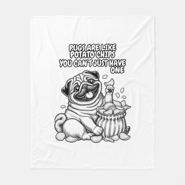 Pug warm Blanket like potato chips  (Front)