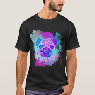 Pug Watercolor, Artistic Pug, Colourful Pug, Pug P T-Shirt