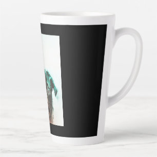 Pug Watercolor Cute Pug Dog Art Watercolor Latte Mug