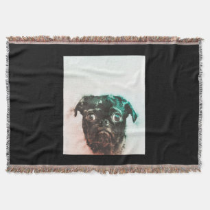 Pug Watercolor Cute Pug Dog Art Watercolor Throw Blanket
