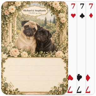 Pug Wedding Guest Book Signing Deck Playing Cards