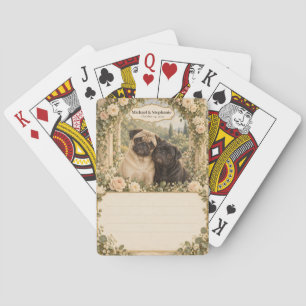 Pug Wedding Guest Book Signing Deck Playing Cards