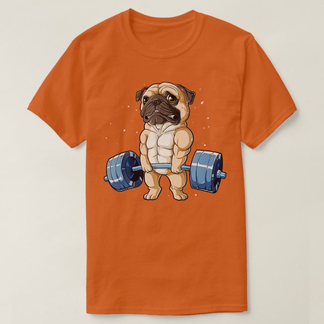 Pug Weightlifting Funny Deadlift Men Fitness Gym W T-Shirt (Design Front)