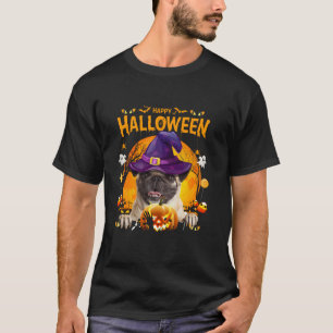 Pug Witch Pumpkin Halloween Girls Women Pugkin Dog T-Shirt