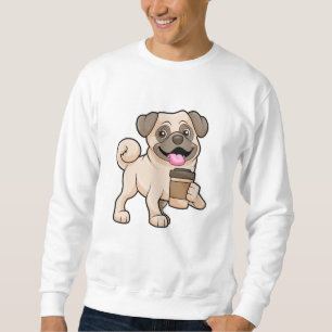 Pug with Coffee to go Sweatshirt