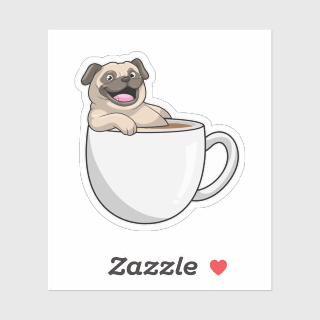 Pug with Cup of Coffee (Sheet)