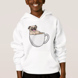 Pug with Cup of Coffee