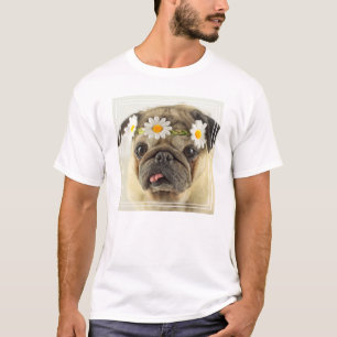 Pug with Daisy Crown T-Shirt