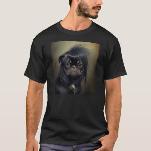Pug with Emo Hairstyle Cute Face Funny T-Shirt
